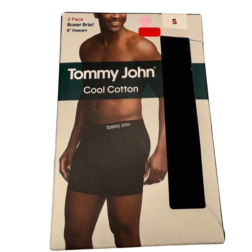 Tommy John‎ Boxer Brief Men Small Black Navy Cool Cotton 2 Pack 6